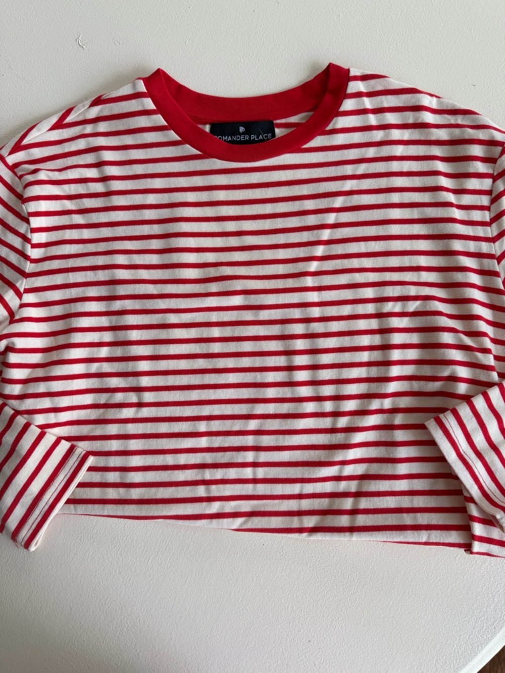 Pomander Place Red & White Striped Long-Sleeve Tee